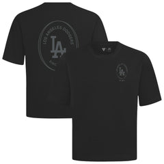 Los Angeles Dodgers Levelwear Register Oversized Luxe Signature Knit T-Shirt - Black T-shirts