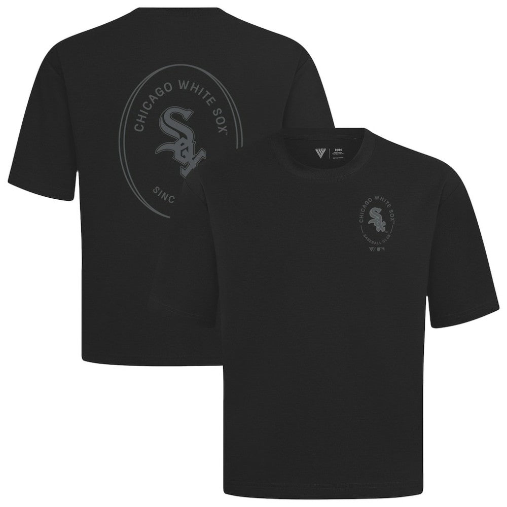 Chicago White Sox Levelwear Register Oversized Luxe Signature Knit T-Shirt - Black T-shirts