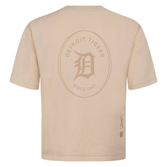 Detroit Tigers Levelwear Register Oversized Luxe Signature Knit T-Shirt - Khaki T-shirts