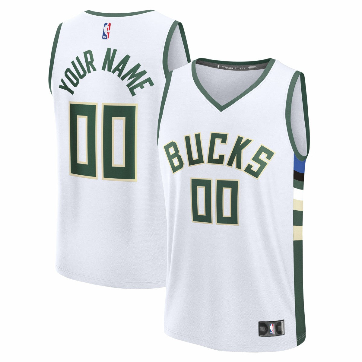 Milwaukee Bucks Fast Break Custom Jersey Association Edition White
