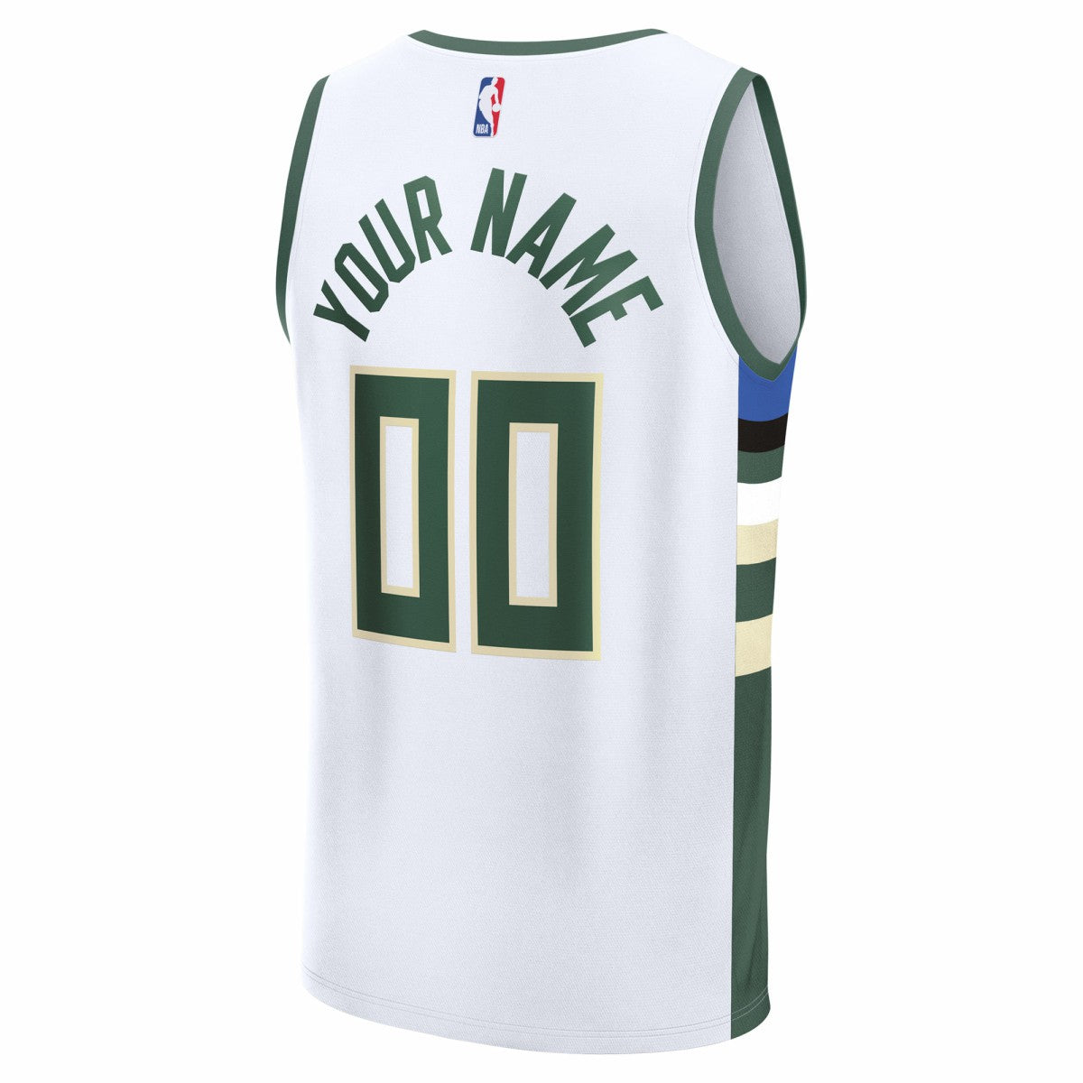 Milwaukee Bucks Fast Break Custom Jersey Association Edition White