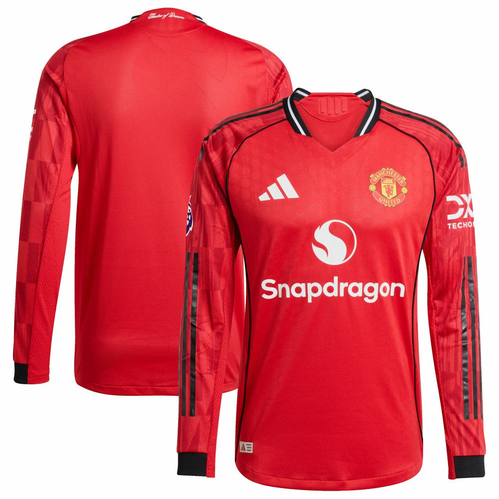 Manchester United Home 2025/26 Player Long Sleeve Jersey Red