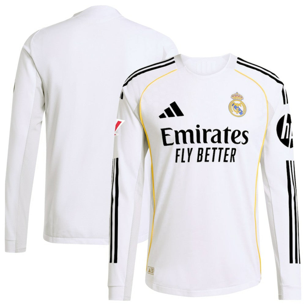 Real Madrid 2025/26 Home Long Sleeve Jersey White