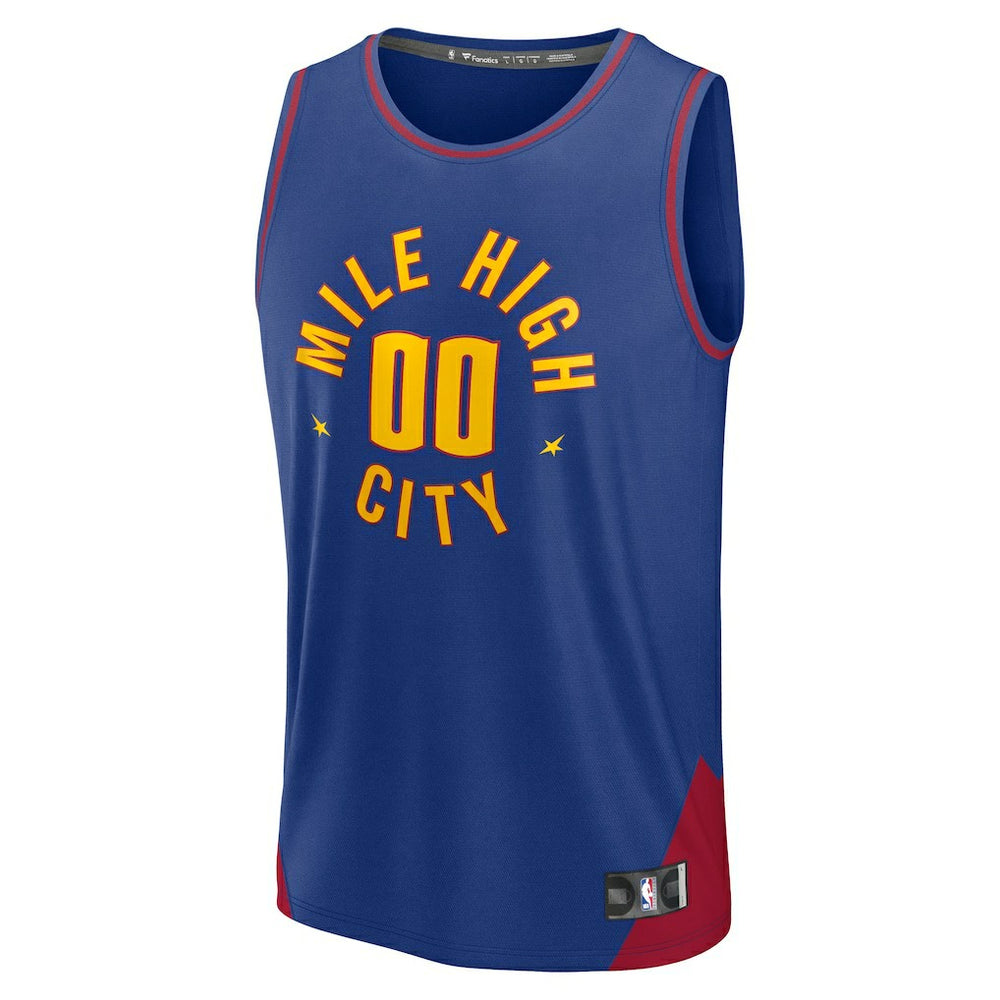 Denver Nuggets Youth Fast Break Custom Replica Jersey Blue Statement Edition