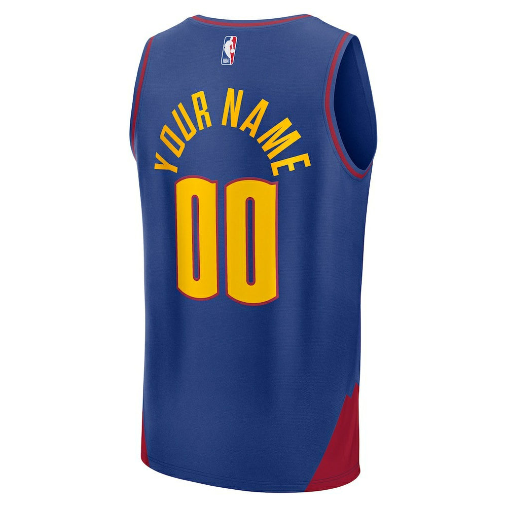 Denver Nuggets Youth Fast Break Custom Replica Jersey Blue Statement Edition