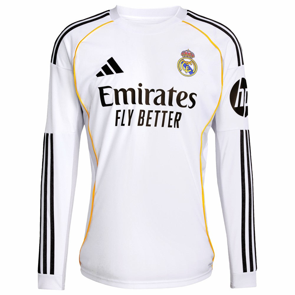 Real Madrid 2025/26 Home Replica Long Sleeve Jersey White shop