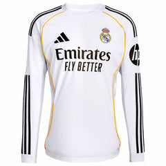 Real Madrid 2025/26 Home Replica Long Sleeve Jersey White shop