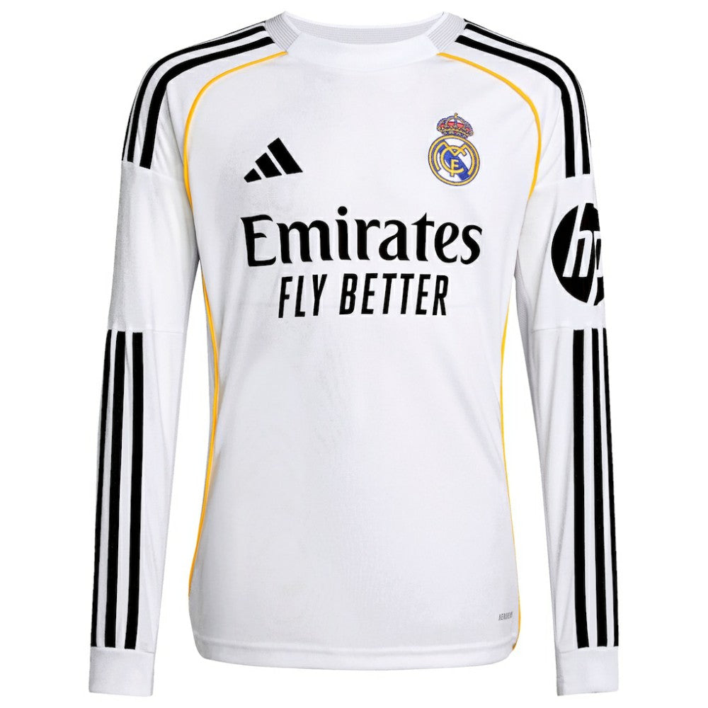 Real Madrid Youth 2025/26 Home Replica Long Sleeve Jersey White