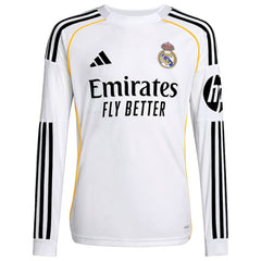 Real Madrid Youth 2025/26 Home Replica Long Sleeve Jersey White