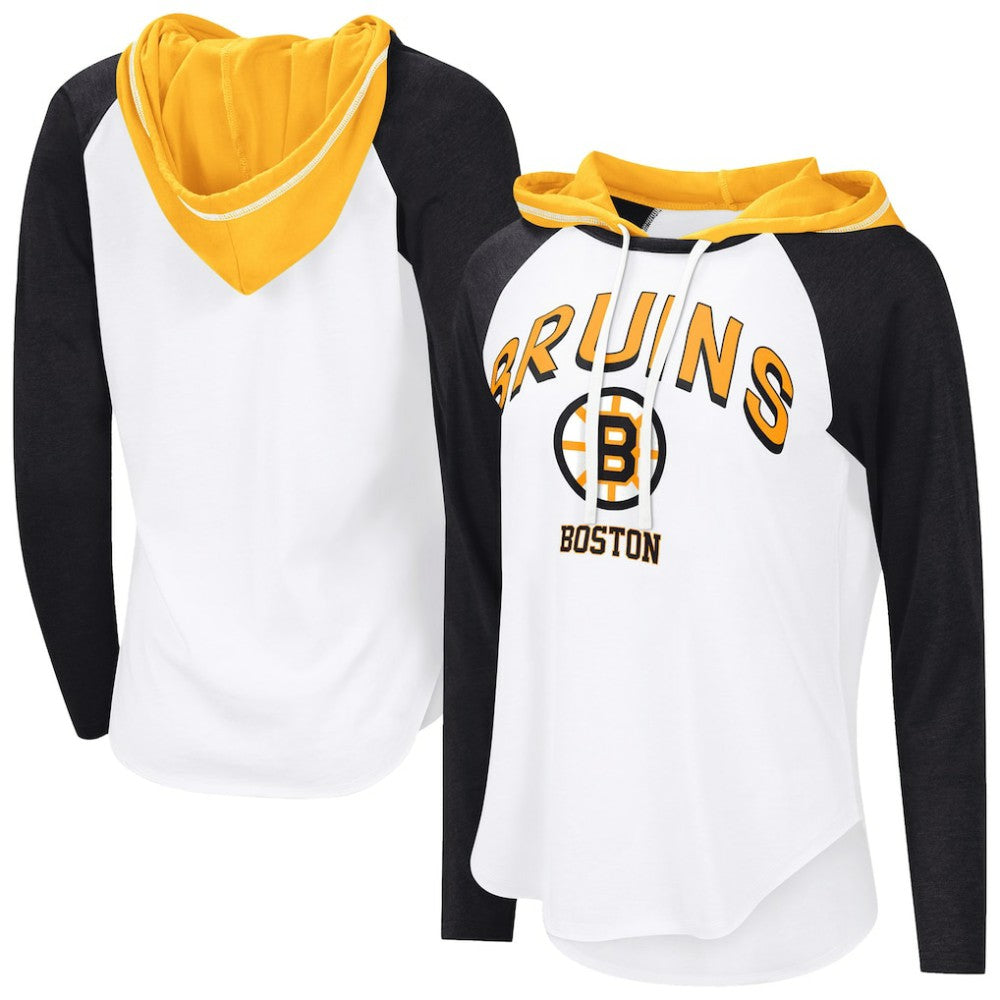 NHL Boston Bruins G-III 4Her by Carl Banks Women's MVP Hooded Long-Sleeve T-Shirt - White