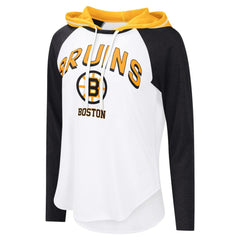NHL Boston Bruins G-III 4Her by Carl Banks Women's MVP Hooded Long-Sleeve T-Shirt - White