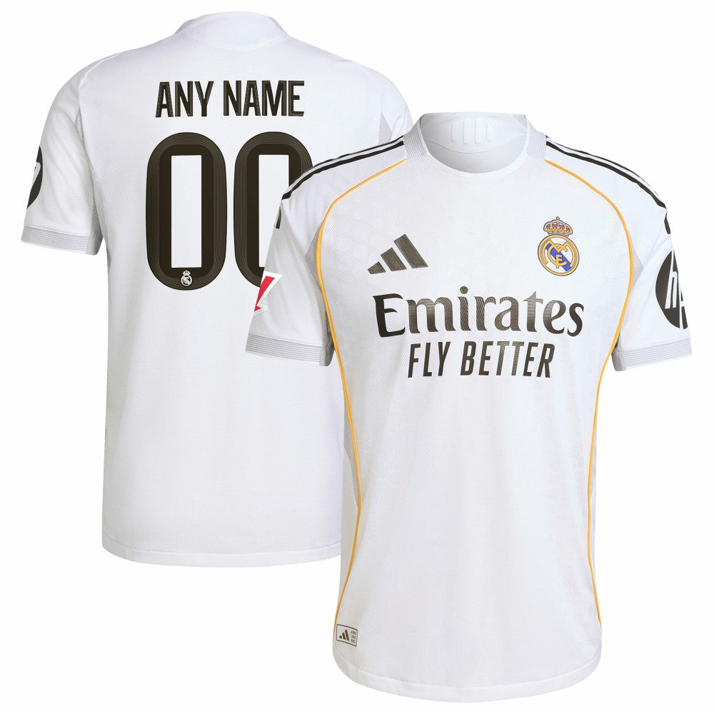 Real Madrid 2025/26 Home Custom Jersey White