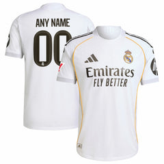 Real Madrid 2025/26 Home Custom Jersey White