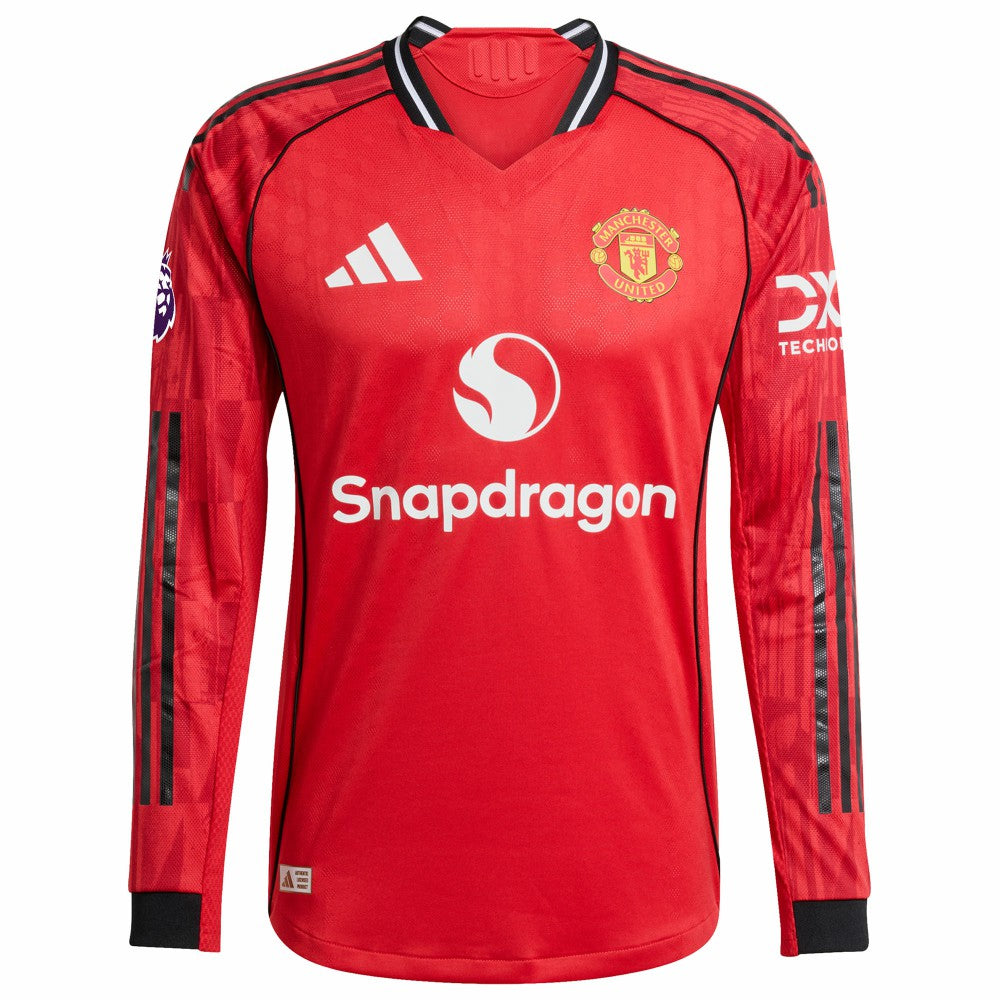 Manchester United Home 2025/26 Custom Long Sleeve Jersey Red