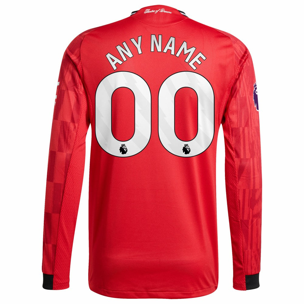 Manchester United Home 2025/26 Custom Long Sleeve Jersey Red