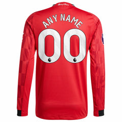 Manchester United Home 2025/26 Custom Long Sleeve Jersey Red