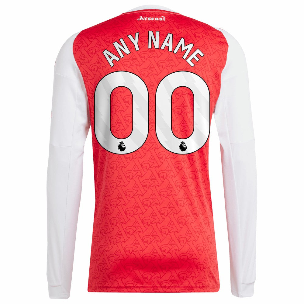 Arsenal 2025/26 Home Replica Long Sleeve Custom Jersey Red
