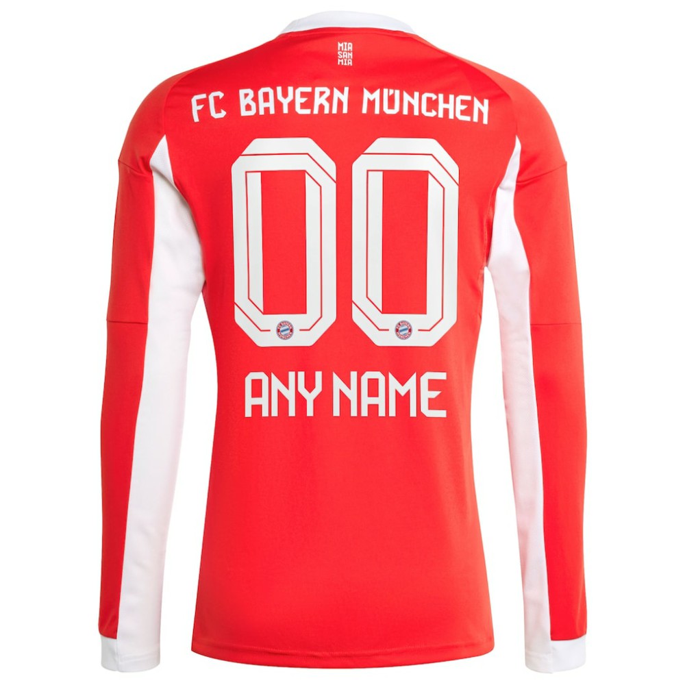 Bayern Munich 2025/26 Home Replica Long Sleeve Custom Jersey Red sale