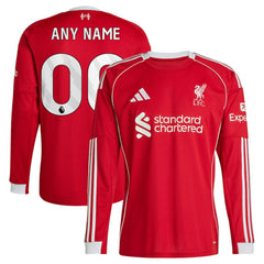 Liverpool 2025/26 Home Custom Replica Long Sleeve Jersey Red