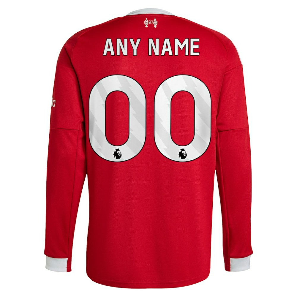 Liverpool 2025/26 Home Custom Replica Long Sleeve Jersey Red