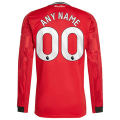 Manchester United Home 2025/26 Custom Replica Long Sleeve Jersey Red