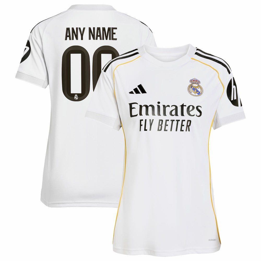 Real Madrid Women's 2025/26 Home Replica Custom Jersey White sale