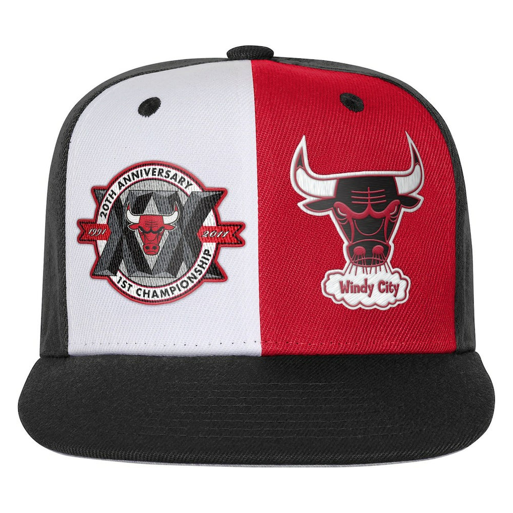 Chicago Bulls Youth 20th Anniversary Duo Front Snapback Hat Black