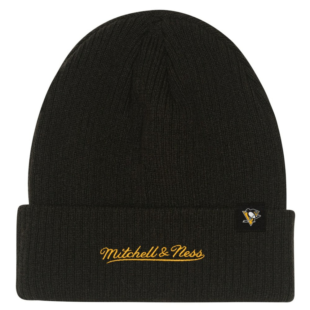 NHL Pittsburgh Penguins Mitchell & Ness Youth Neon Line Lights Cuffed Knit Hat - Black