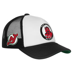 NHL New Jersey Devils Mitchell & Ness Youth Mascot Adjustable Trucker Hat - White