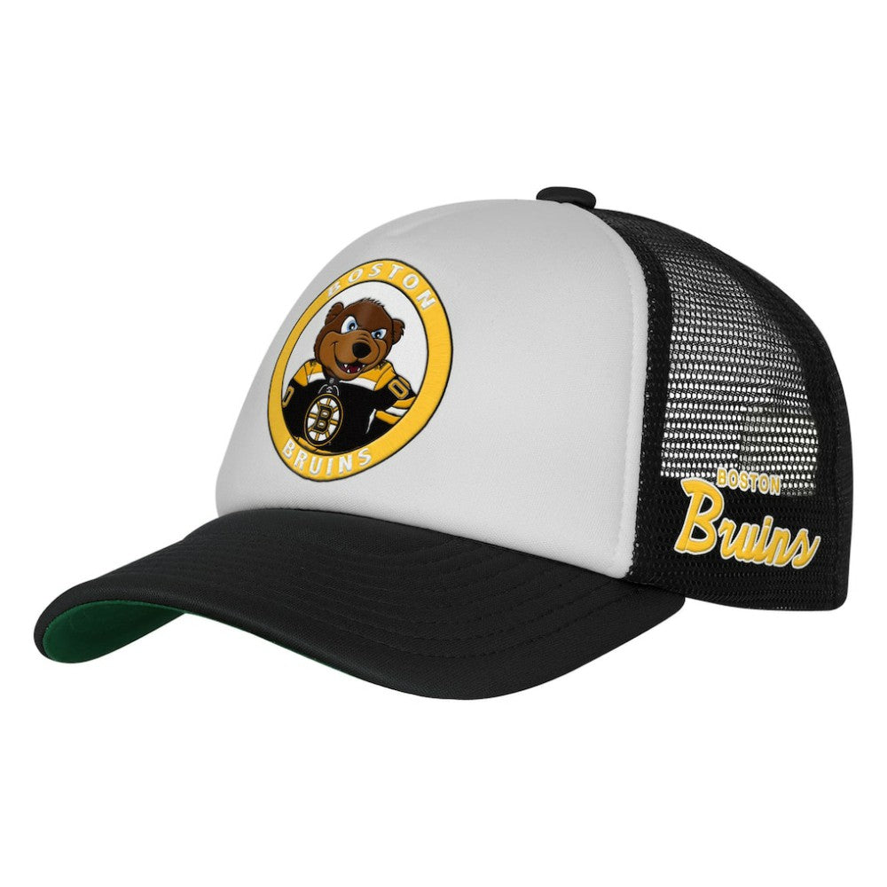 NHL Boston Bruins Mitchell & Ness Youth Mascot Adjustable Trucker Hat - White