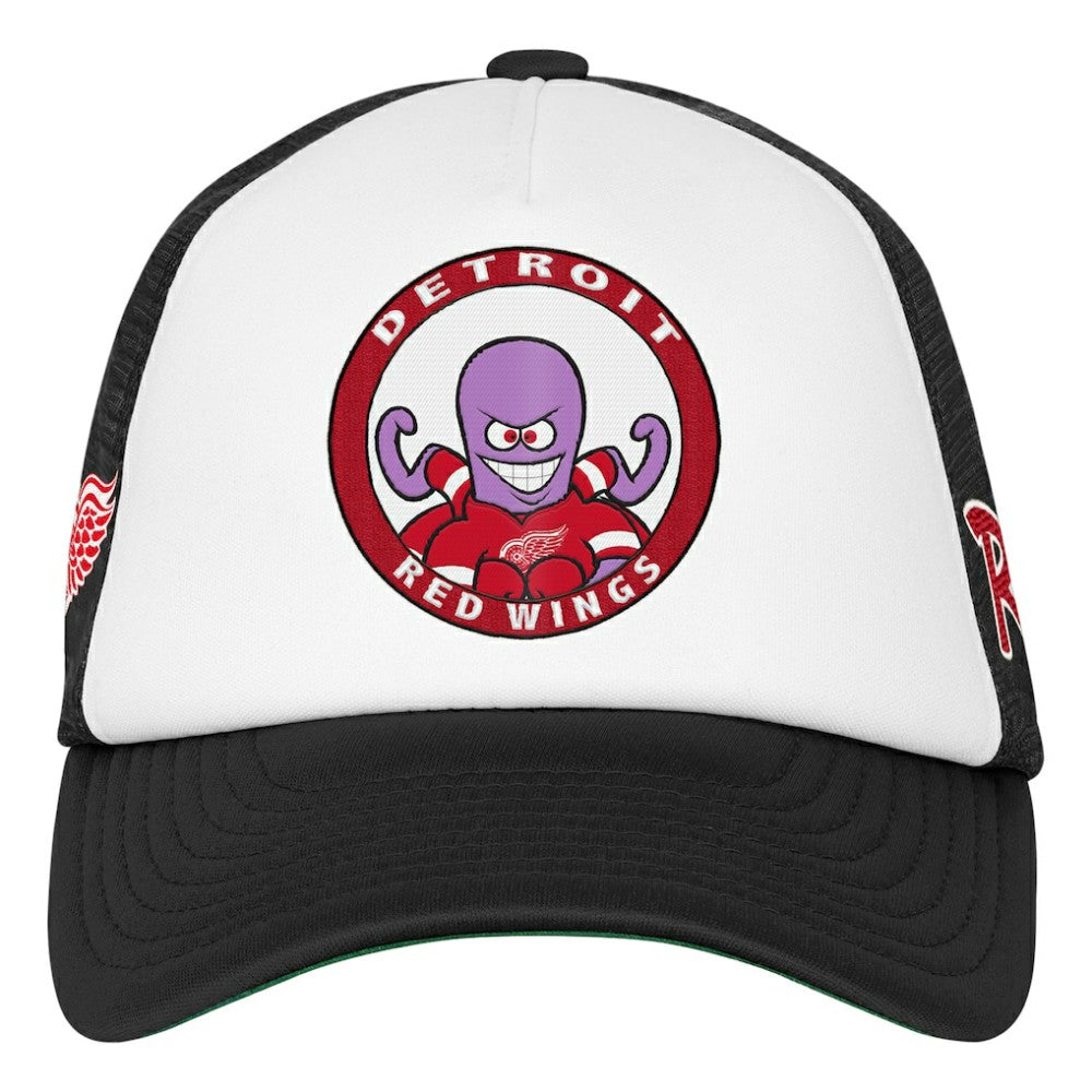NHL Detroit Red Wings Mitchell & Ness Youth Mascot Adjustable Trucker Hat - White
