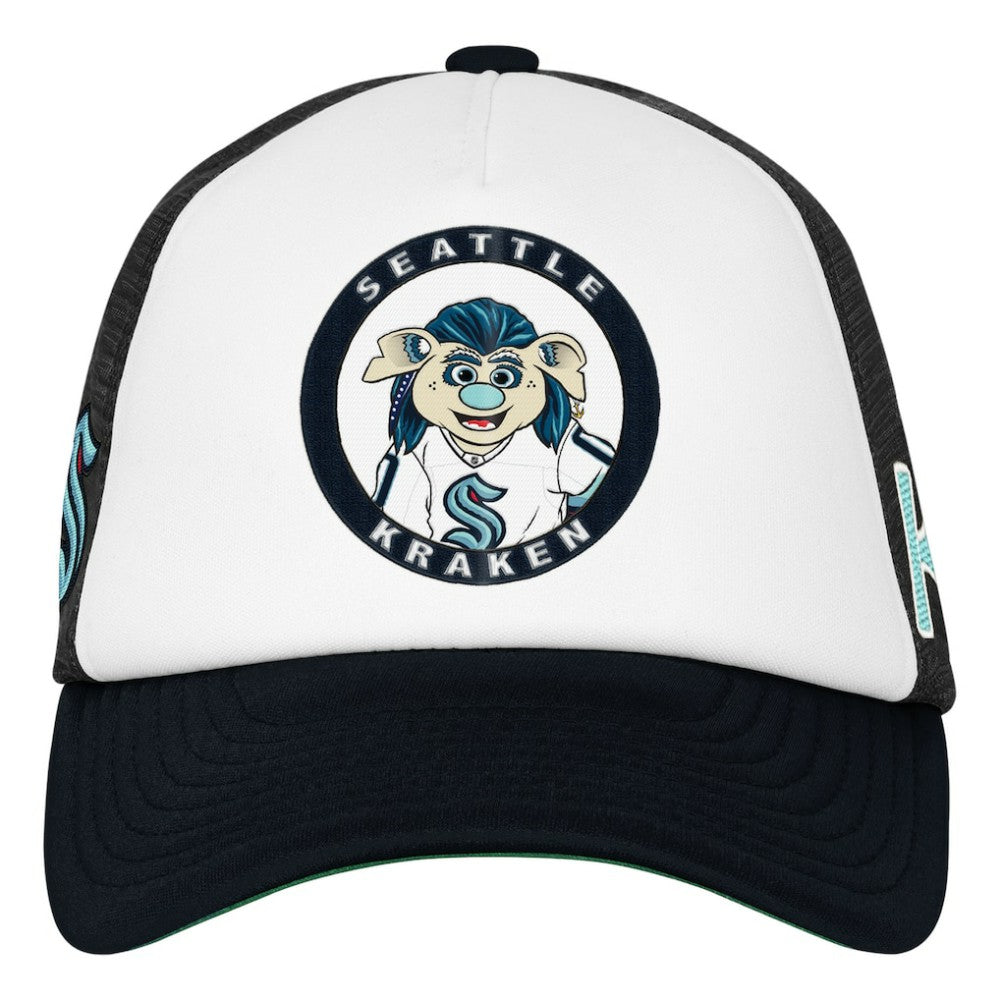 NHL Seattle Kraken Mitchell & Ness Youth Mascot Adjustable Trucker Hat - White