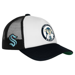 NHL Seattle Kraken Mitchell & Ness Youth Mascot Adjustable Trucker Hat - White