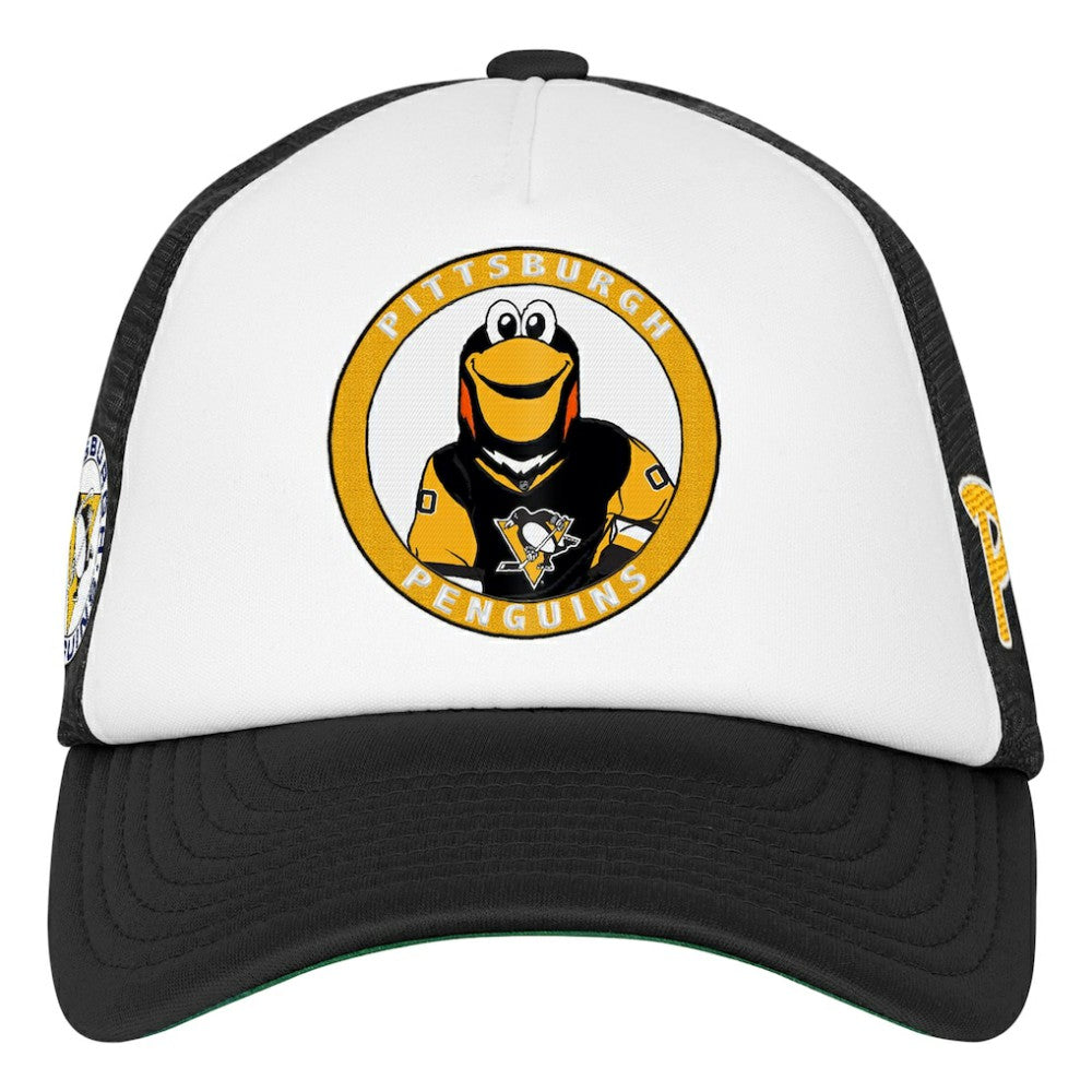 NHL Pittsburgh Penguins Mitchell & Ness Youth Mascot Adjustable Trucker Hat - White