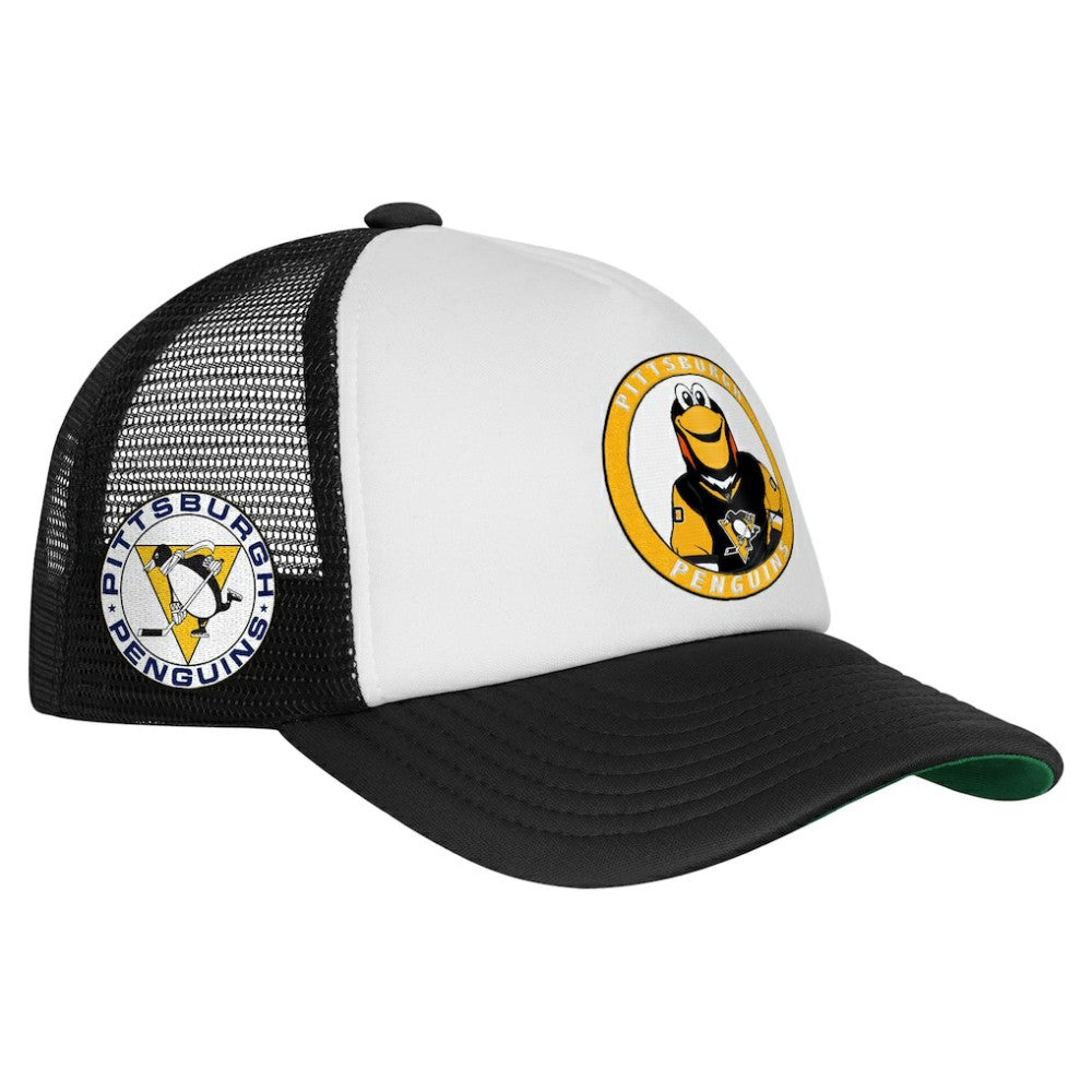 NHL Pittsburgh Penguins Mitchell & Ness Youth Mascot Adjustable Trucker Hat - White