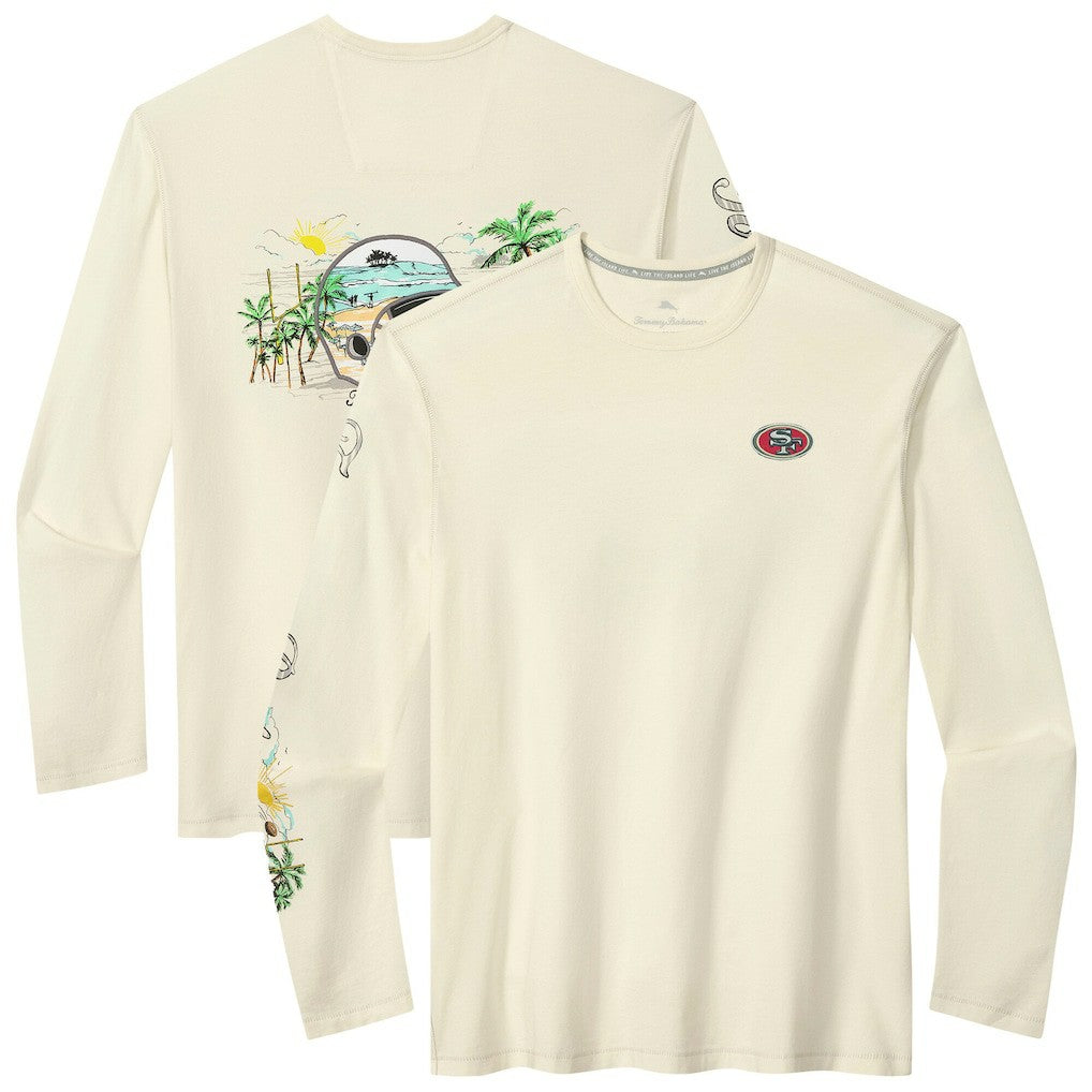 San Francisco 49ers Oasis Endzone Lux Long Sleeve T-Shirt Cream