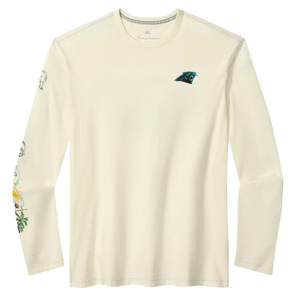 Carolina Panthers Oasis Endzone Lux Long Sleeve T-Shirt Cream