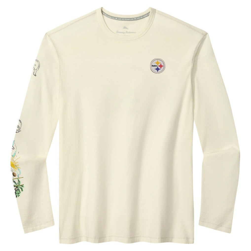 Pittsburgh Steelers Oasis Endzone Lux Long Sleeve T-Shirt Cream