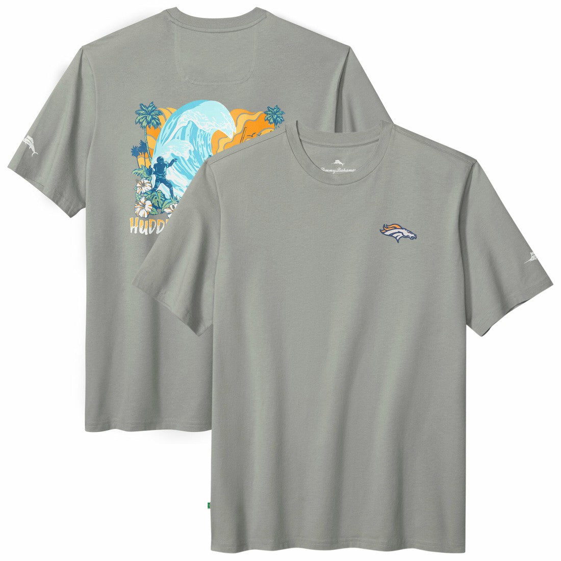 Denver Broncos Huddle & Hang Tens T-Shirt Gray