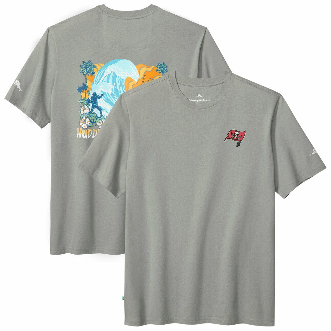 Tampa Bay Buccaneers Huddle & Hang Tens T-Shirt Gray