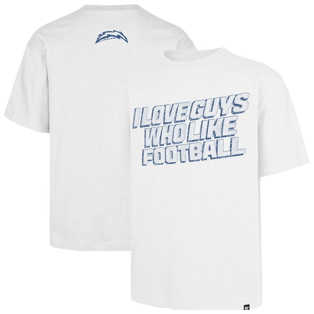 Los Angeles Chargers '47 Unisex I Love Guys Who Like Football Foundation T-Shirt White