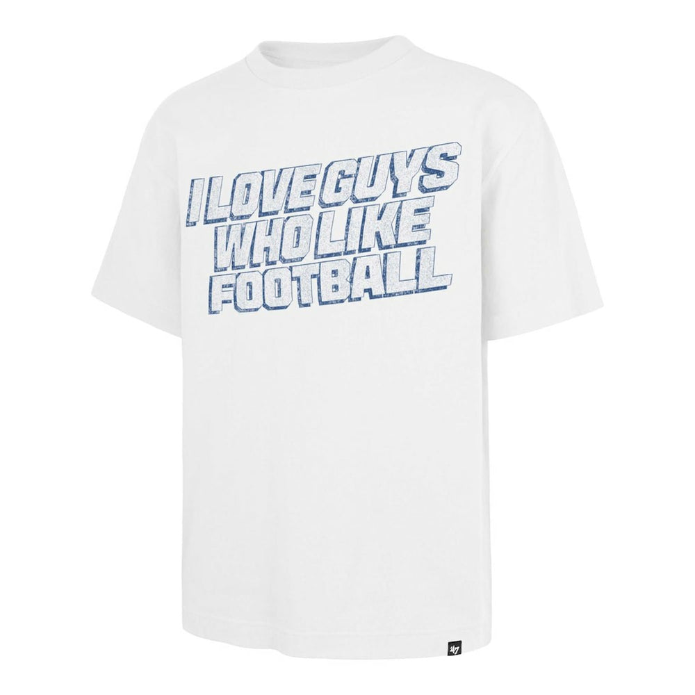 Los Angeles Chargers '47 Unisex I Love Guys Who Like Football Foundation T-Shirt White