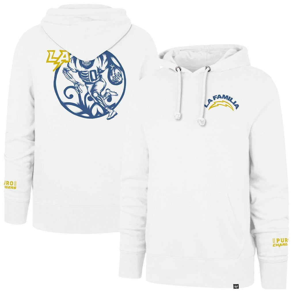 Los Angeles Chargers '47 La Familia Headline Pullover Hoodie White