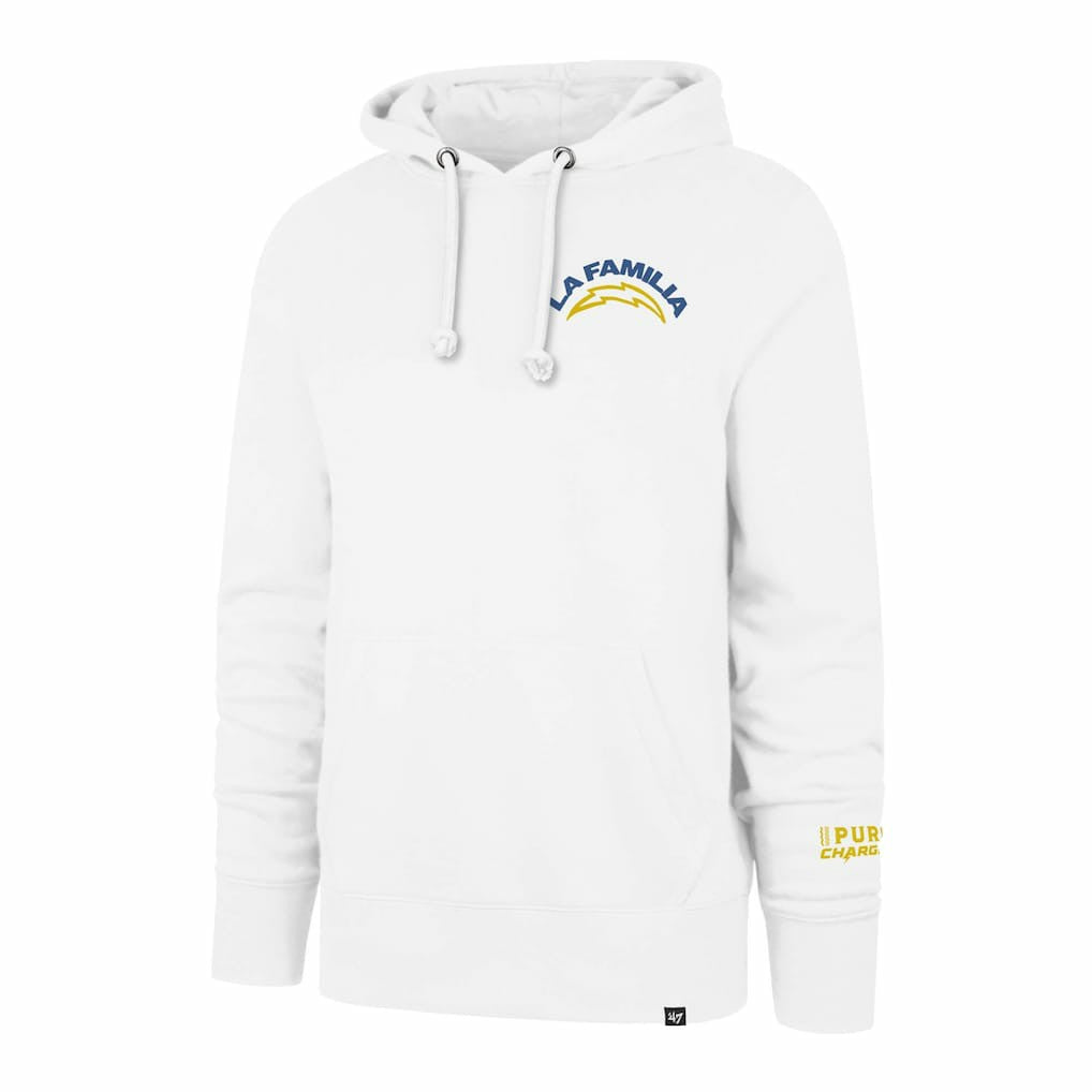 Los Angeles Chargers '47 La Familia Headline Pullover Hoodie White