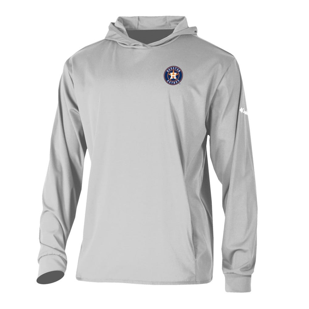 Houston Astros Columbia Long Drive Pullover Hoodie - Gray Hoodies