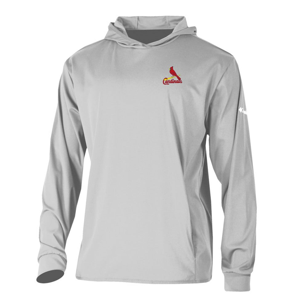 St. Louis Cardinals Columbia Long Drive Pullover Hoodie - Gray Hoodies