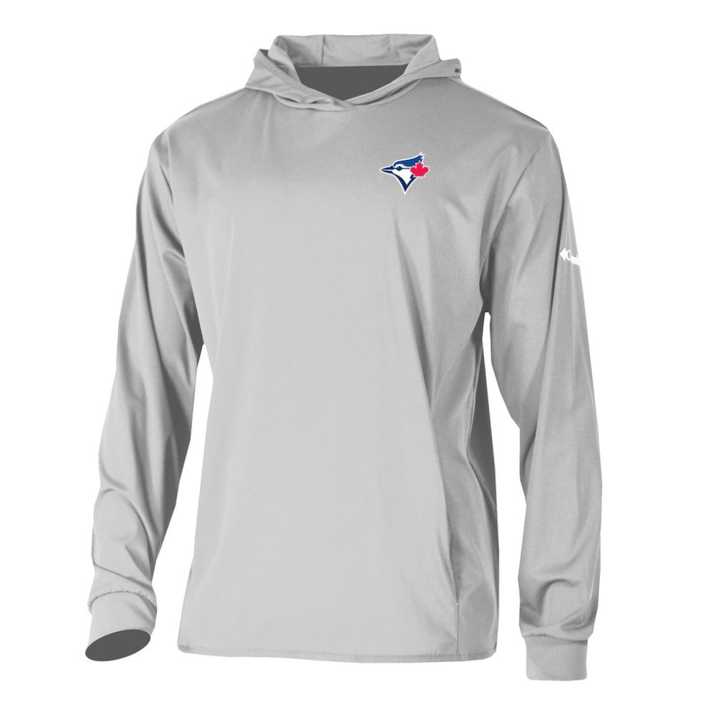 Toronto Blue Jays Columbia Long Drive Pullover Hoodie - Gray Hoodies
