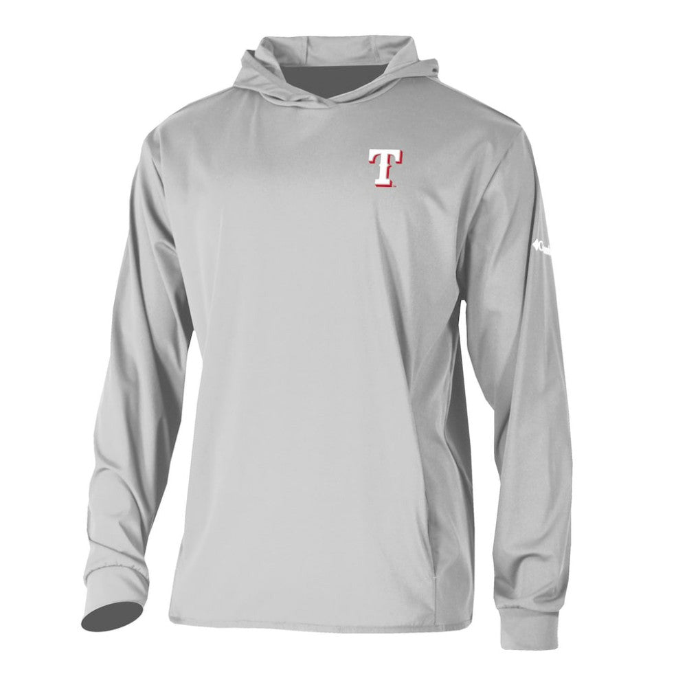 Texas Rangers Columbia Long Drive Pullover Hoodie - Gray Hoodies