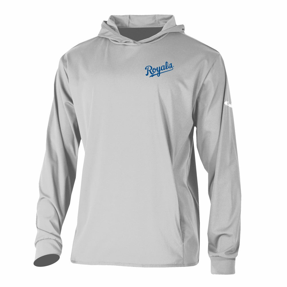 Kansas City Royals Columbia Long Drive Pullover Hoodie - Gray Hoodies