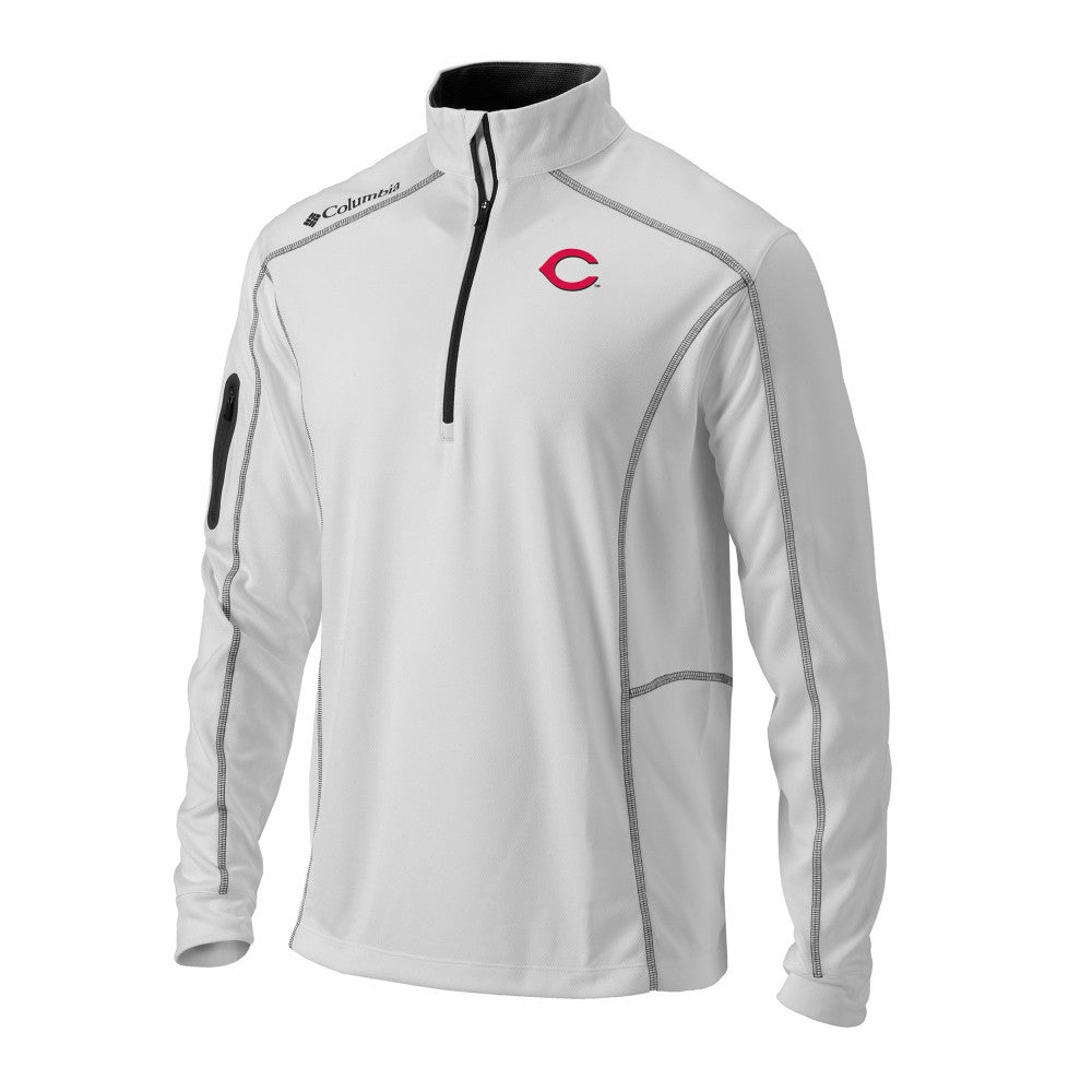Cincinnati Reds Columbia Omni-Wick Shotgun Quarter-Zip Pullover - White Pullover